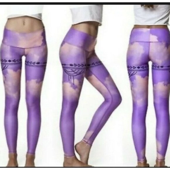 teeki Pants - Teeki Yoga Leggings Purple Haze Sz S Pilates Fitness Gym Made In USA